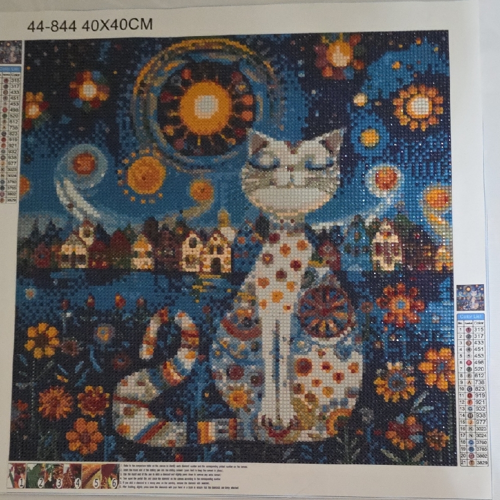 Colorful Cat Mosaic Art Print
